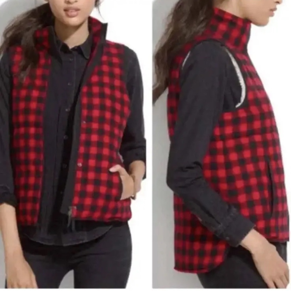 Madewell Buffalo Check Sherpa-Lined Vest